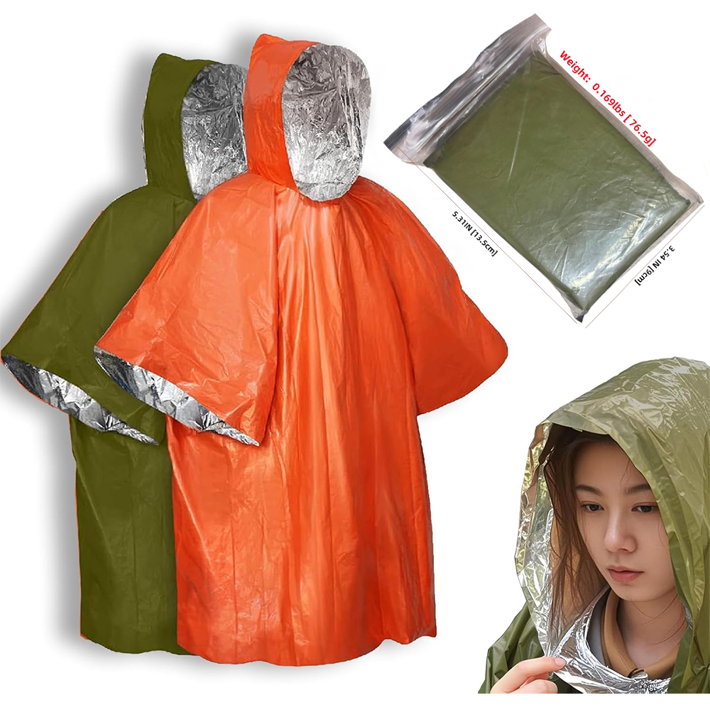 Camping Raincoat Waterproof Su - Survival Blanket Reflective avaliação e preço