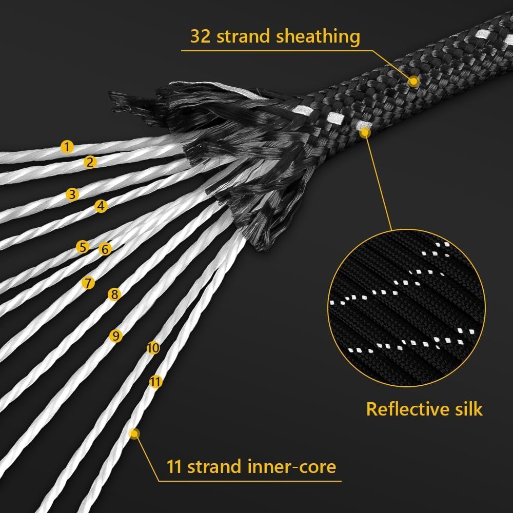 750lb Reflective Paracord Rope - Para Cord 1000Ft avaliação e preço