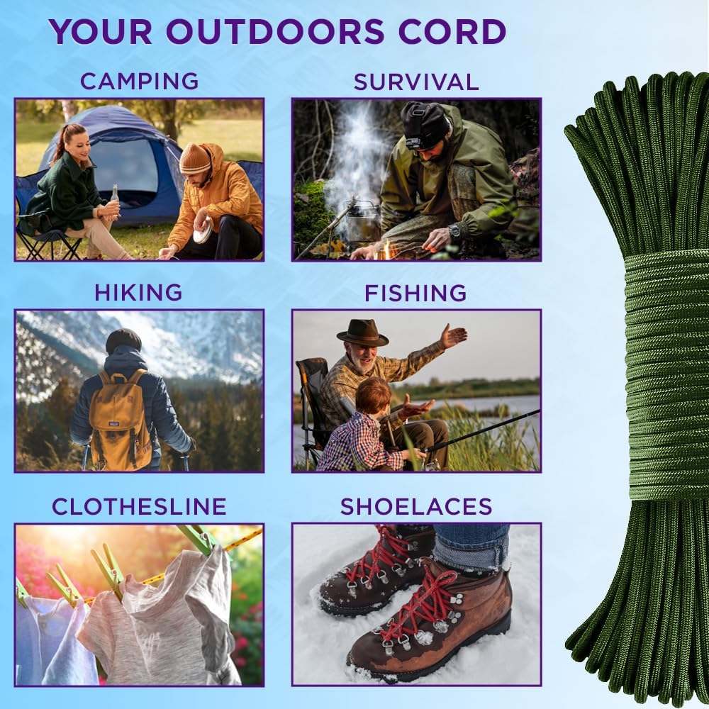 Reflective Paracord Rope 1000f - Para Cord 1000Ft avaliação e preço