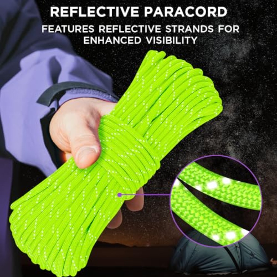 Reflective Paracord Rope 1000  - Para Cord 1000Ft avaliação e preço