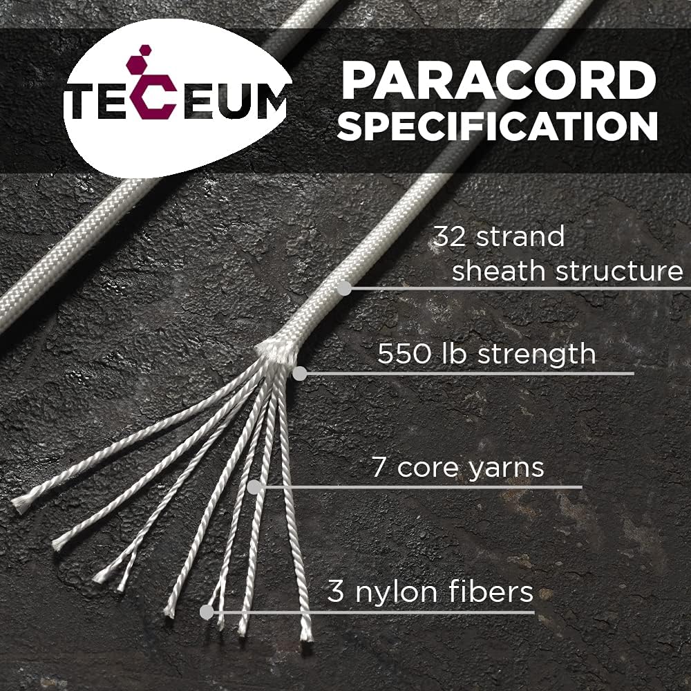 Paracord Type III 550 White 10 - Para Cord 1000Ft avaliação e preço