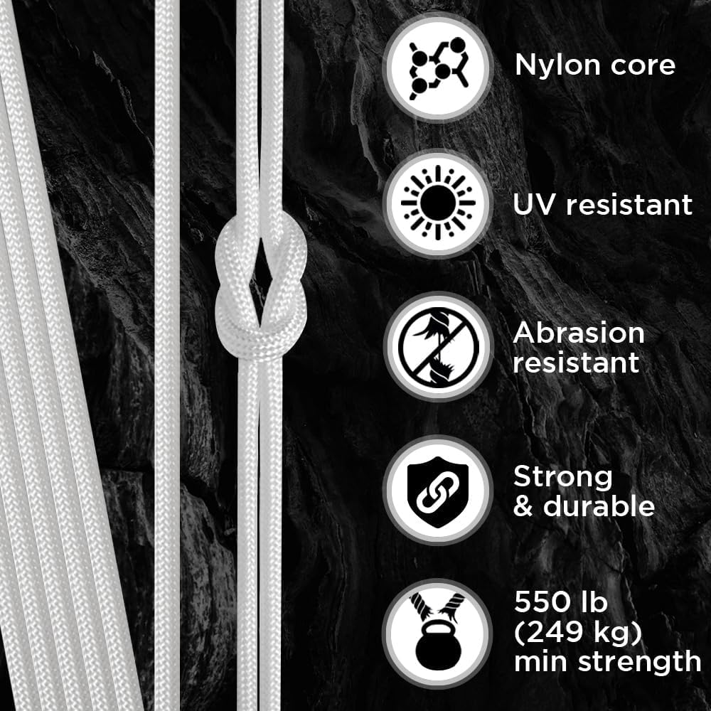 Paracord Type III 550 White 10 - Para Cord 1000Ft avaliação e preço