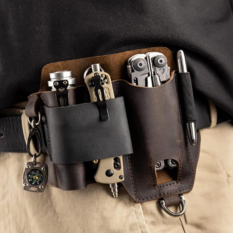 Men Leather EDCs Organizer She - Fire Starting Kit avaliação e preço