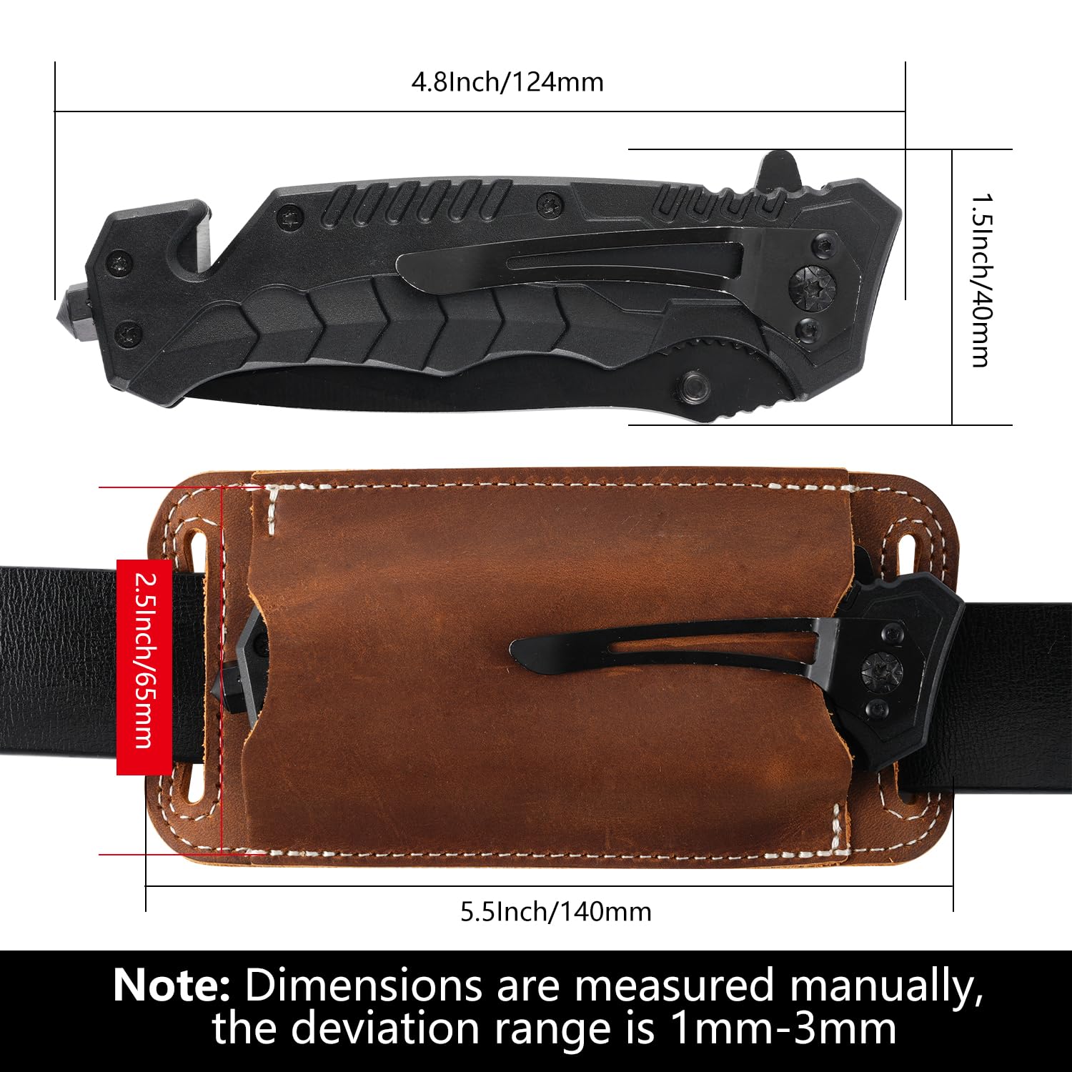 Genuine Leather EDC Folding Kn - Fire Starting Kit avaliação e preço