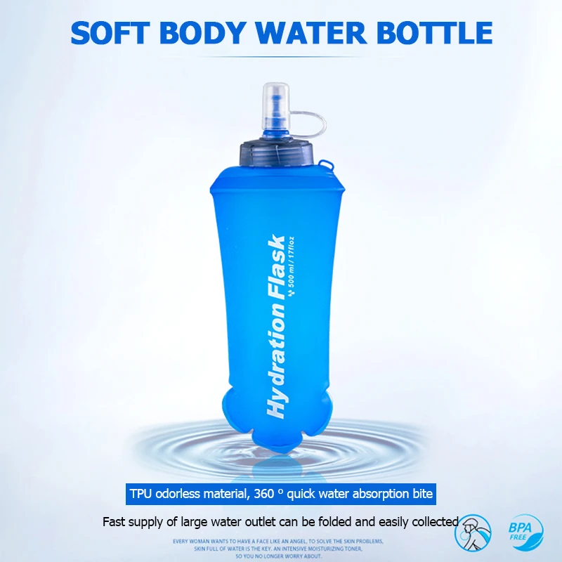 250ml 500ml 750ml Portable Fol - Water Bag Collapsible avaliação e preço
