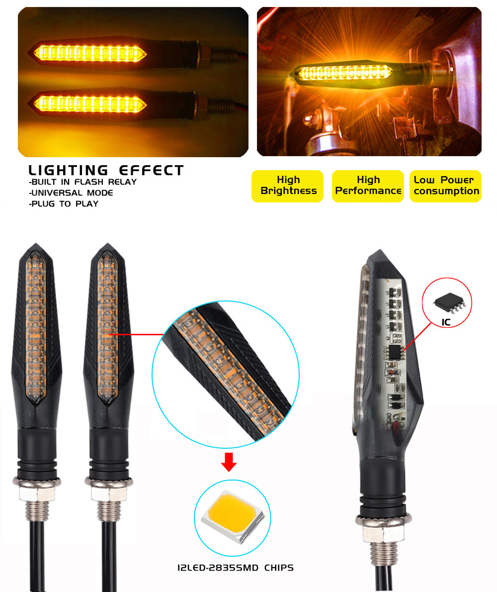 4PCS 12V Motorcycle LED Turn S - Sos Light Strobe avaliação e preço