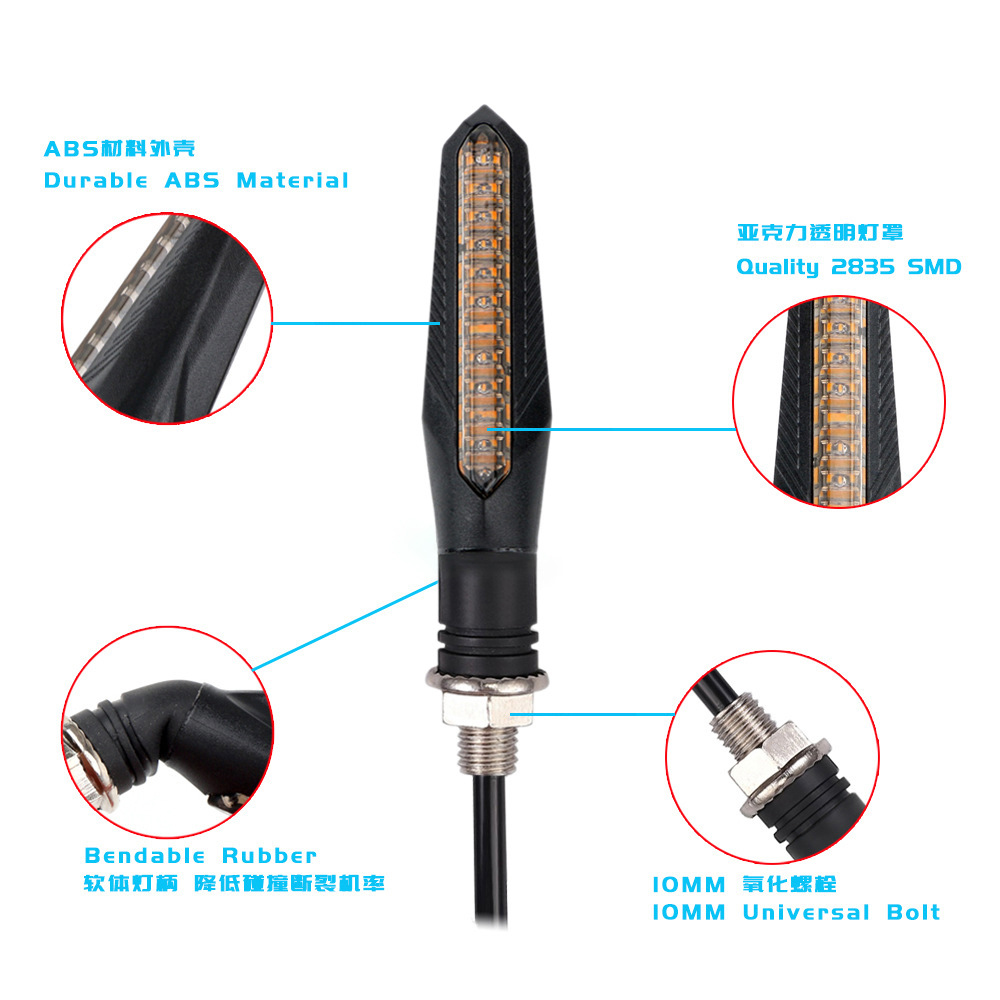 4PCS 12V Motorcycle LED Turn S - Sos Light Strobe avaliação e preço