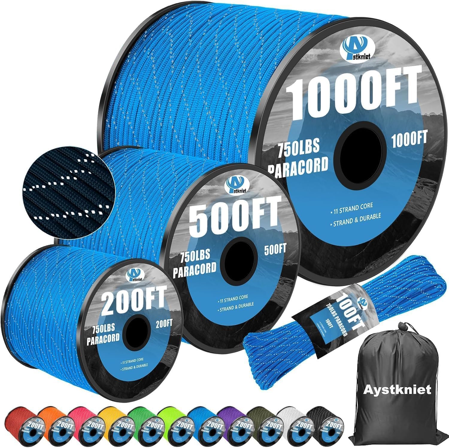 4mm Reflective Paracord Rope,  - Para Cord 1000Ft avaliação e preço