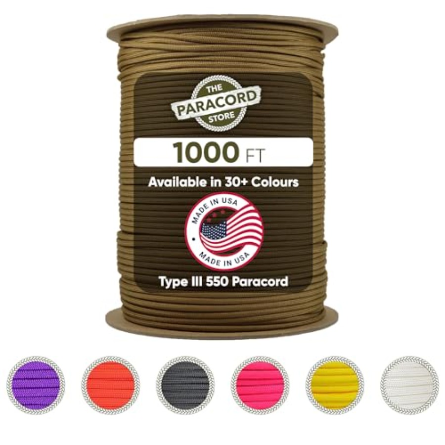 Type III 550 Paracord - 1000 F - Para Cord 1000Ft avaliação e preço