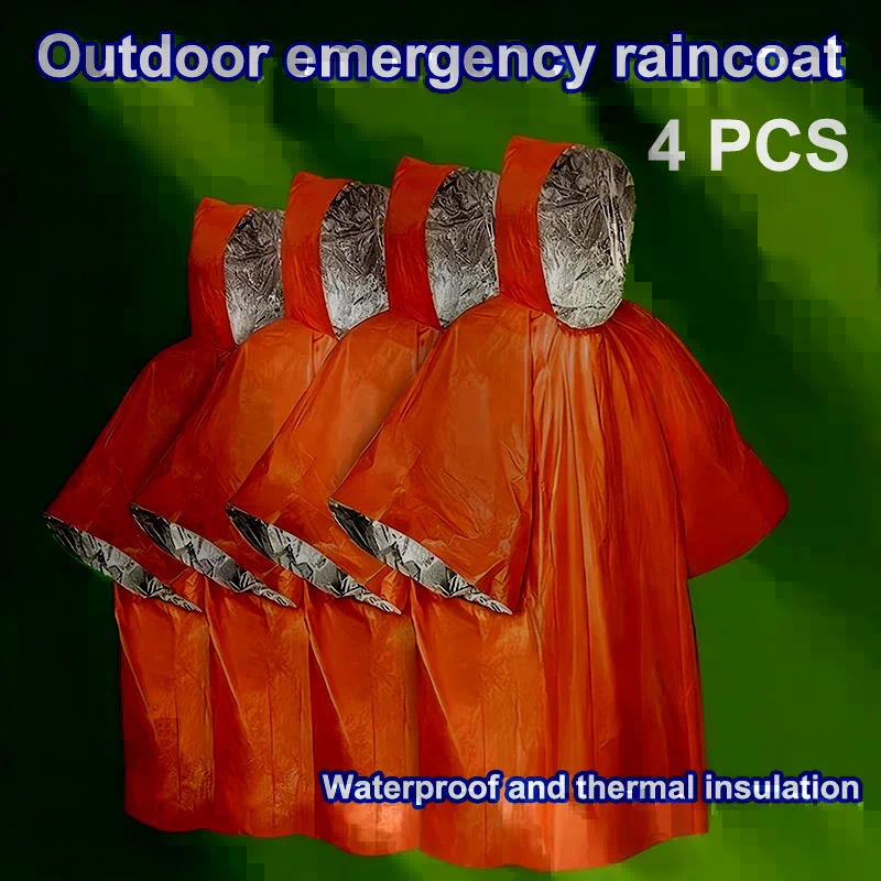 4PCS Emergency Survival Rain H - Survival Blanket Reflective avaliação e preço
