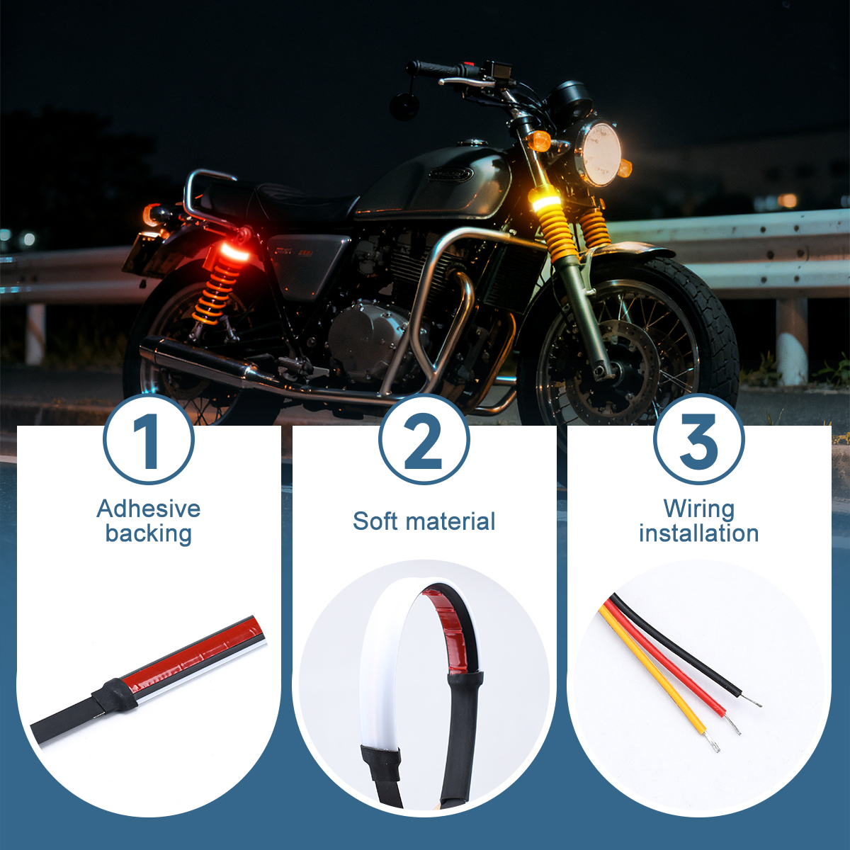 2Pcs LED Motorcycle Turn Signa - Sos Light Strobe avaliação e preço
