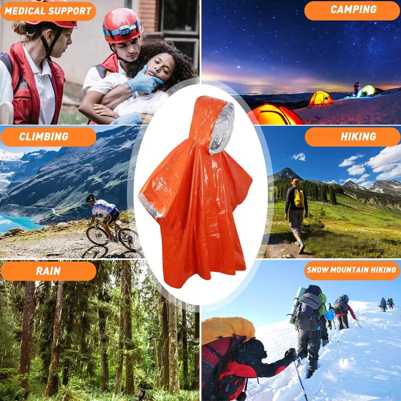 Emergency Survival Rain Poncho - Survival Blanket Reflective avaliação e preço